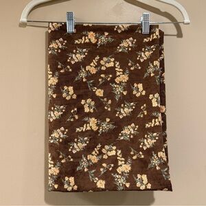 Vintage Brown & Floral Cotton Velvet